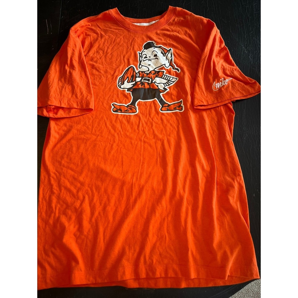 Nike Cleveland Browns Brownie Elf T Shirt Mens Orange Football‎ Tee